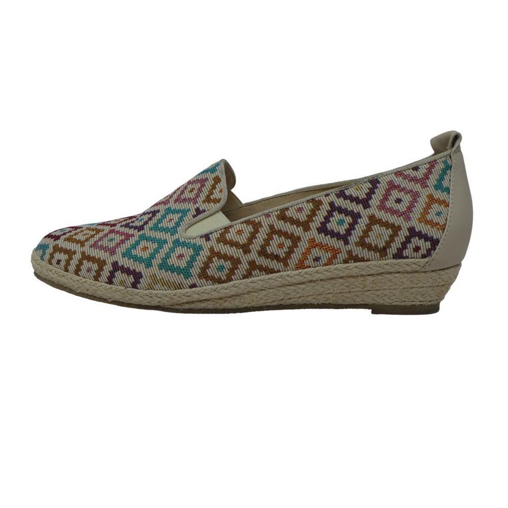 David Tate Sangria Woven Jute Geometric Print Espadrille Loafers Womens 9 - Picture 4 of 13